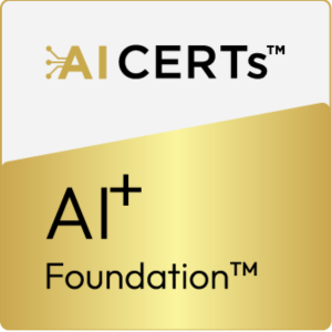 AI+ Foundation certification badge by AI CERTs — offered in India by Seven People Systems